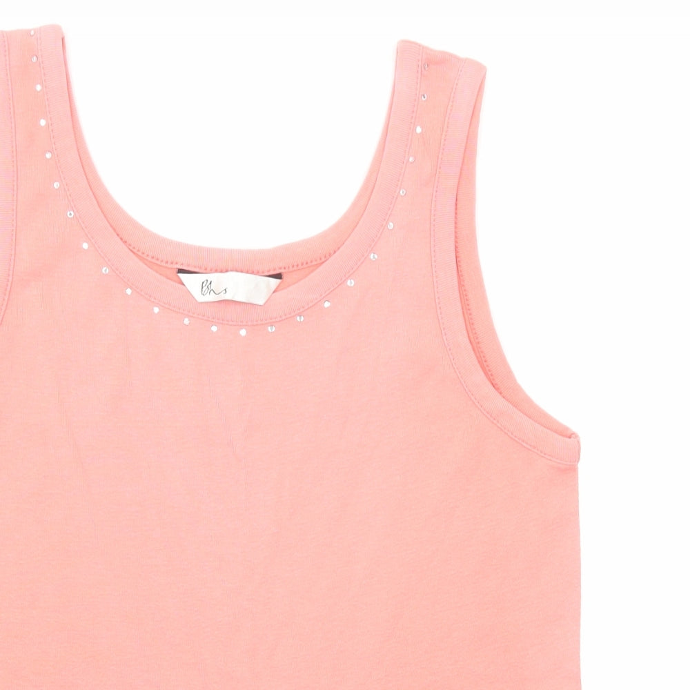 Womens UK Size 14 BHS Pink Basic Tank