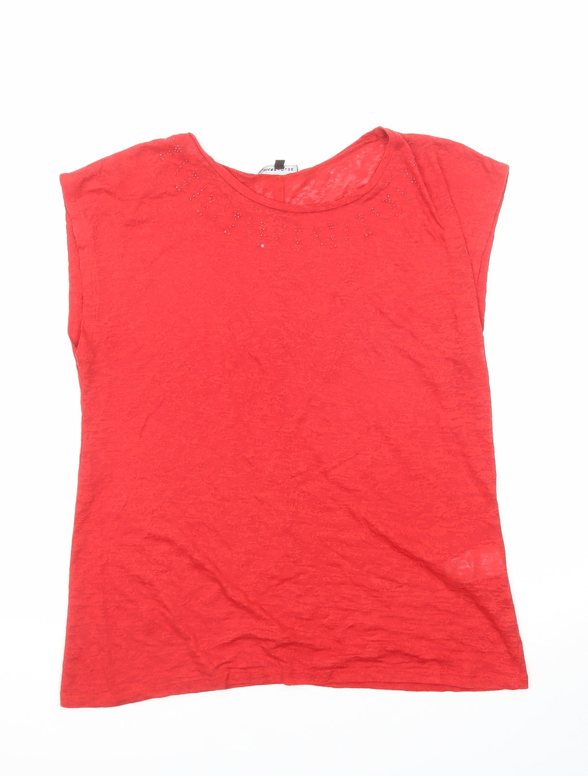 Womens UK Size 14 Warehouse Red Basic Blouse