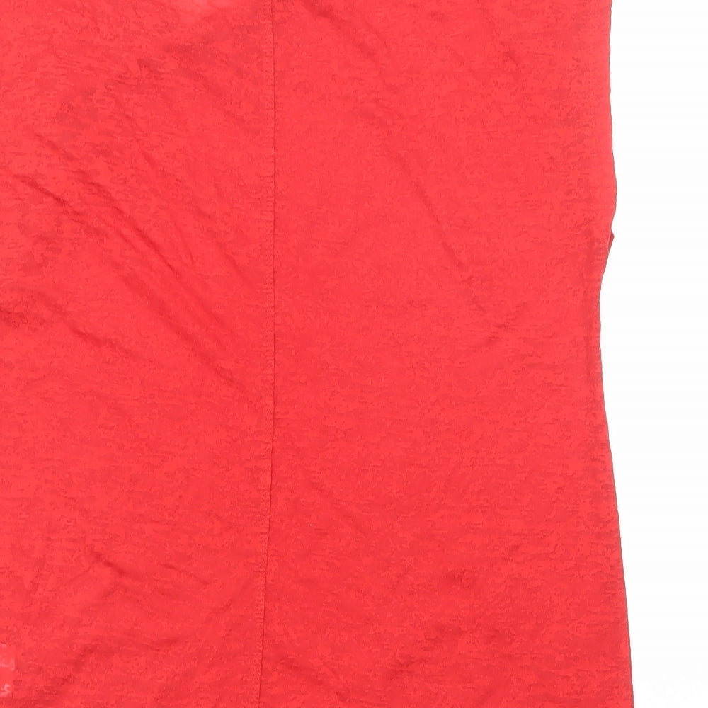 Womens UK Size 14 Warehouse Red Basic Blouse