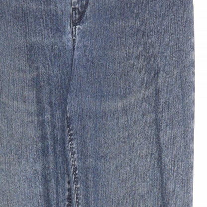Atelier Womens Blue Cotton Straight Jeans Size 12 Regular Zip