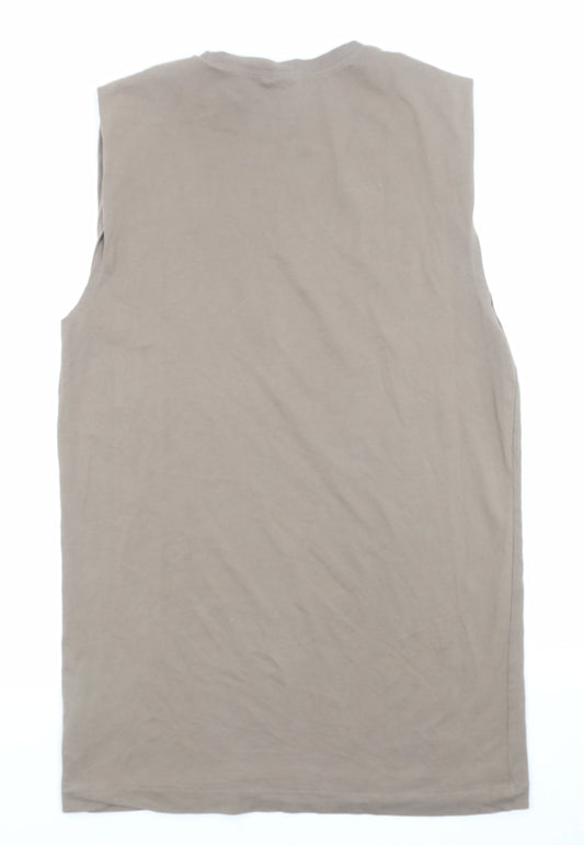 H&M Womens Brown Cotton A-Line Size S Round Neck Pullover