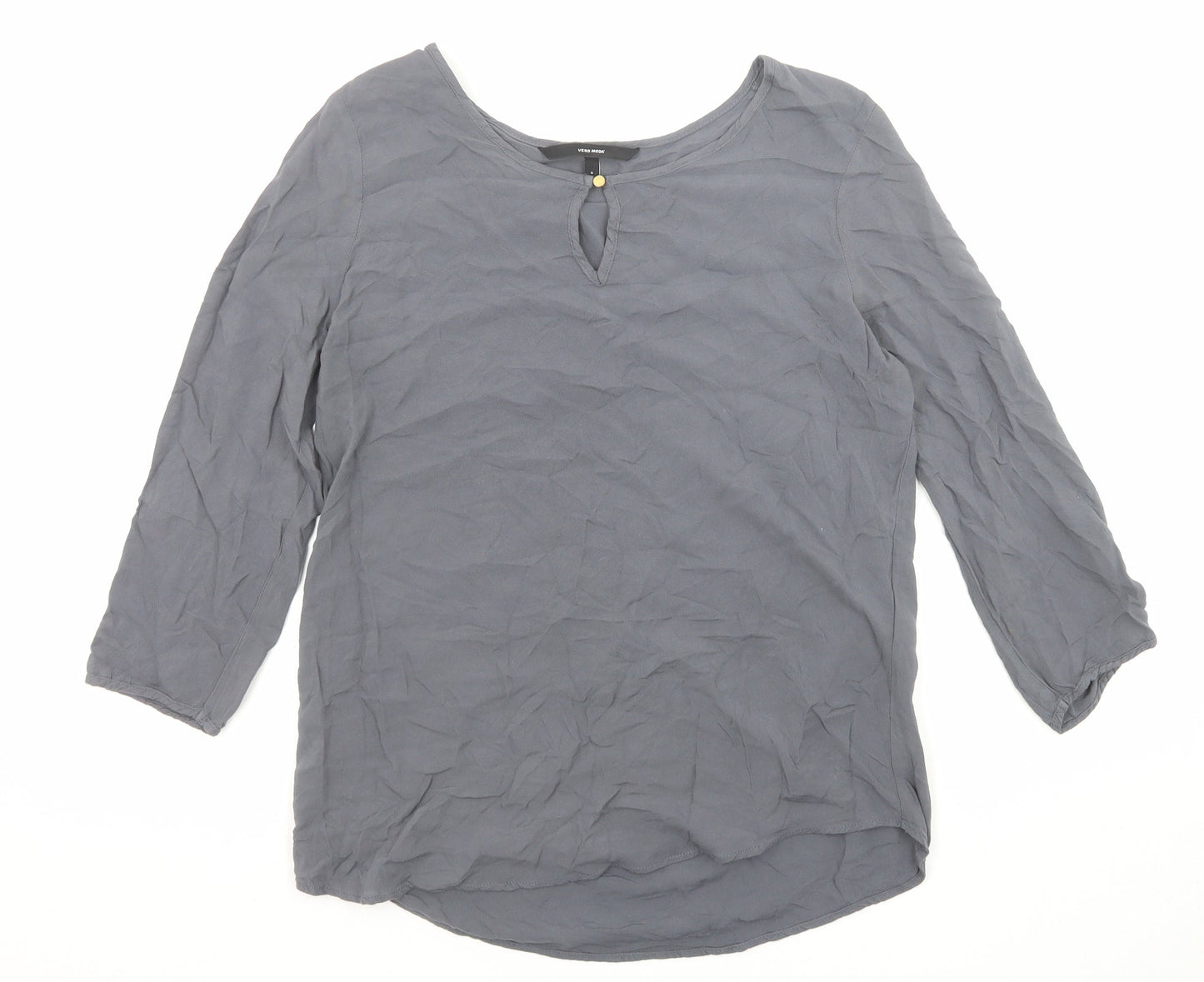 Womens UK Size S VERO MODA Grey Basic Blouse