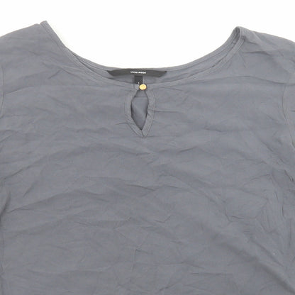 Womens UK Size S VERO MODA Grey Basic Blouse