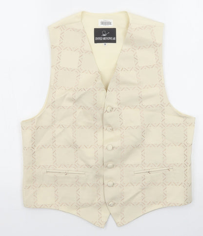Dyfed Menswear Mens Beige Check Cotton Jacket Suit Waistcoat Size 36 Regular