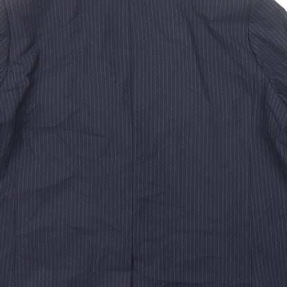 Marks and Spencer Womens Blue Pinstripe Polyester Jacket Suit Jacket Size 18