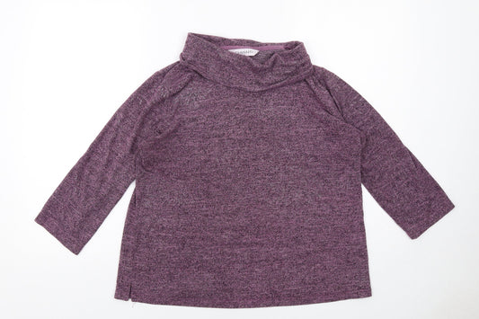 Chianti Womens Purple Roll Neck Viscose Pullover Jumper Size 18