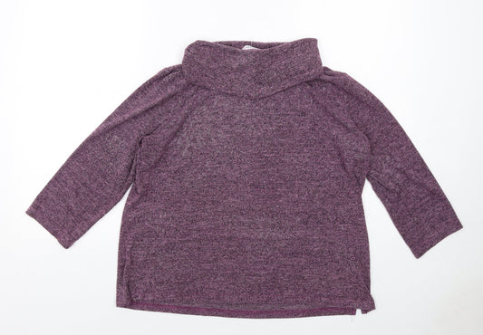 Chianti Womens Purple Roll Neck Viscose Pullover Jumper Size 18