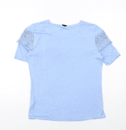 Womens UK Size 12 Be You Blue Basic T-Shirt