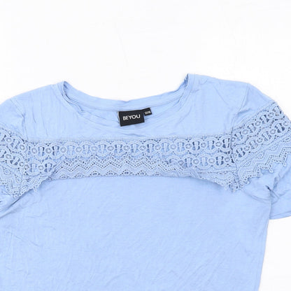 Womens UK Size 12 Be You Blue Basic T-Shirt