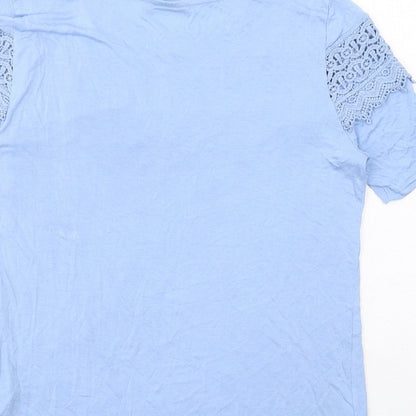Womens UK Size 12 Be You Blue Basic T-Shirt