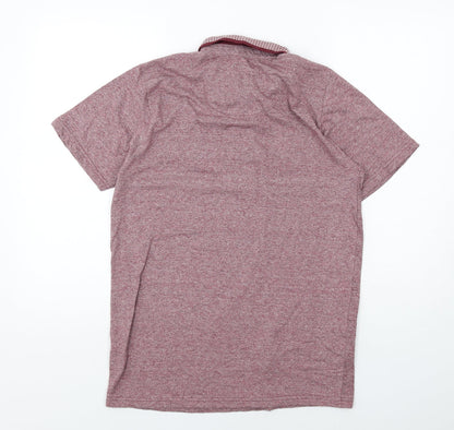 Twisted Soul Mens Red Cotton Polo Size S Collared Button