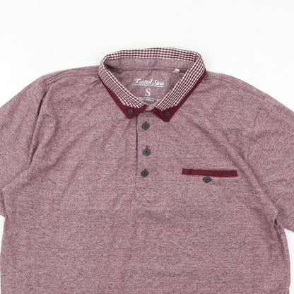 Twisted Soul Mens Red Cotton Polo Size S Collared Button