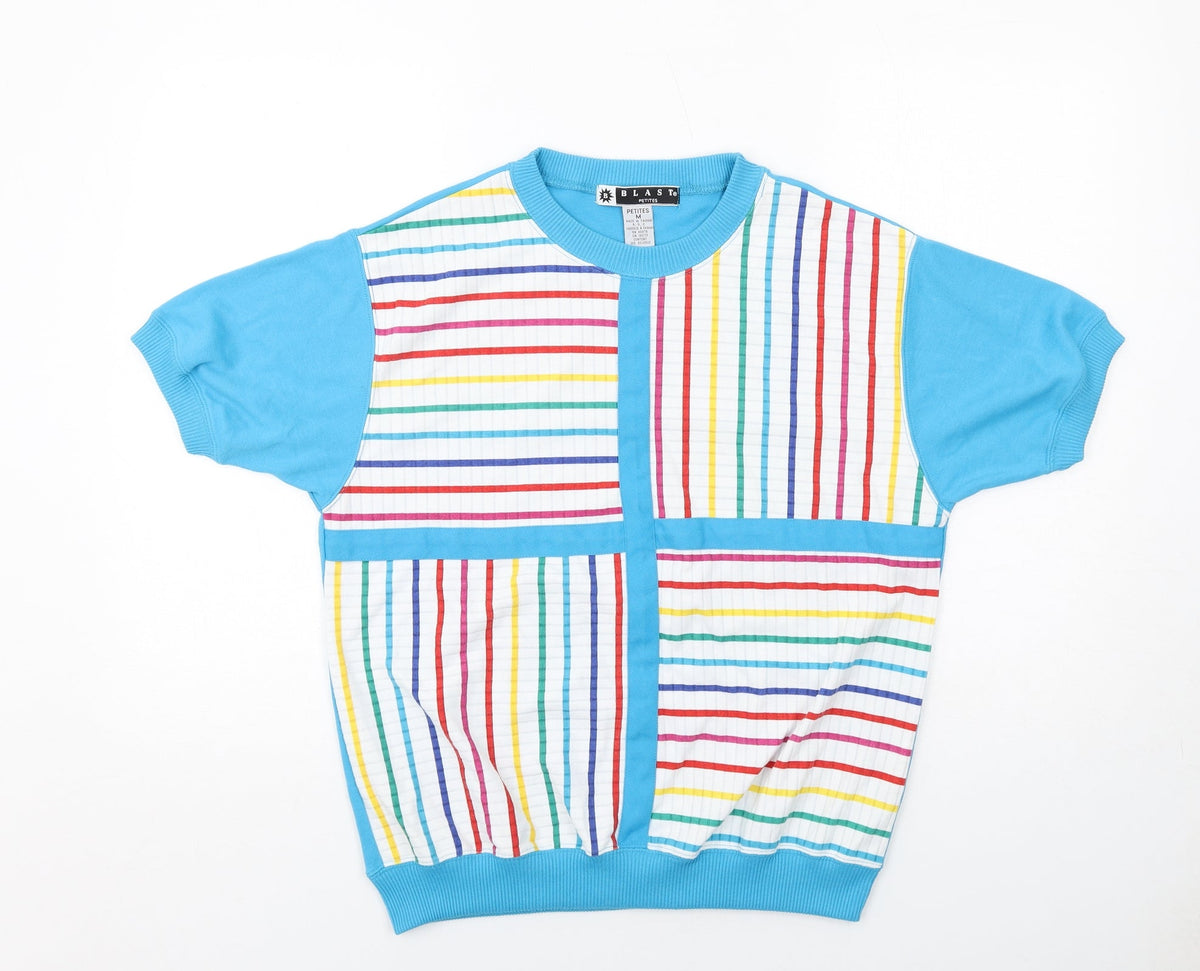 Blast Womens Multicoloured Polyester Pullover Sweatshirt Size M Pullover - Multicoloured Stripe