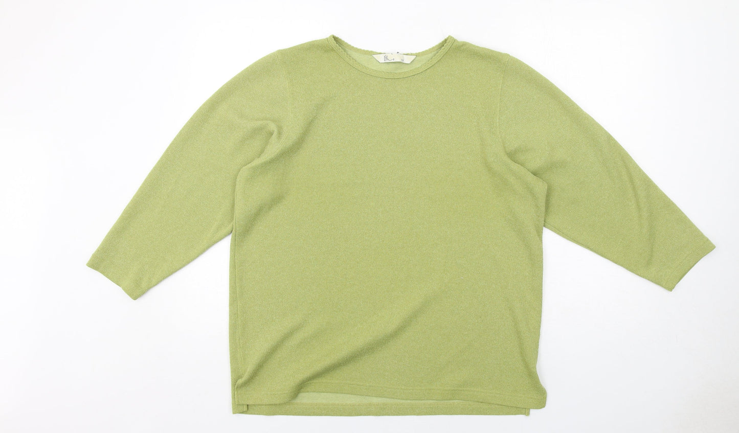 BHS Womens Green Round Neck Polyester Pullover Jumper Size 12