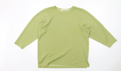 BHS Womens Green Round Neck Polyester Pullover Jumper Size 12