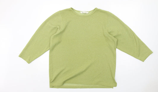 BHS Womens Green Round Neck Polyester Pullover Jumper Size 12
