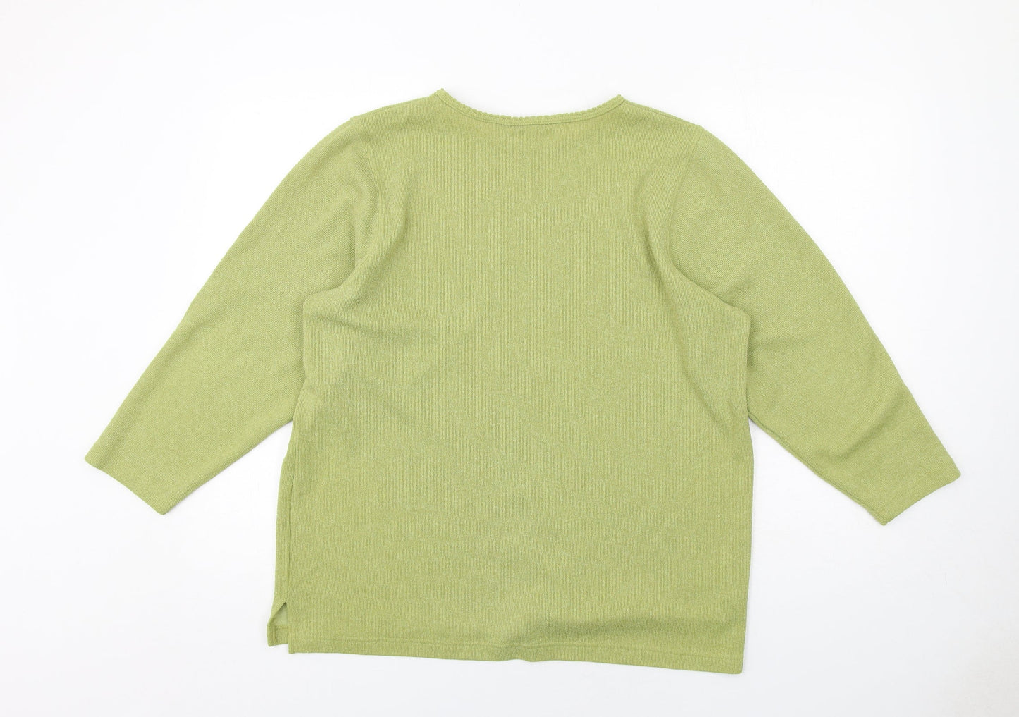 BHS Womens Green Round Neck Polyester Pullover Jumper Size 12