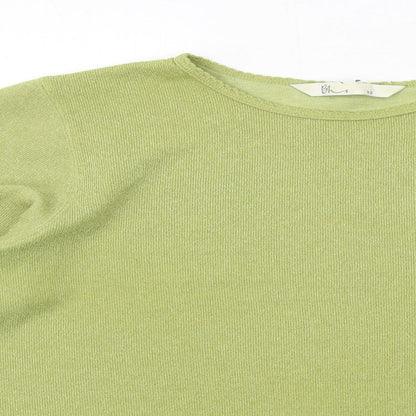BHS Womens Green Round Neck Polyester Pullover Jumper Size 12