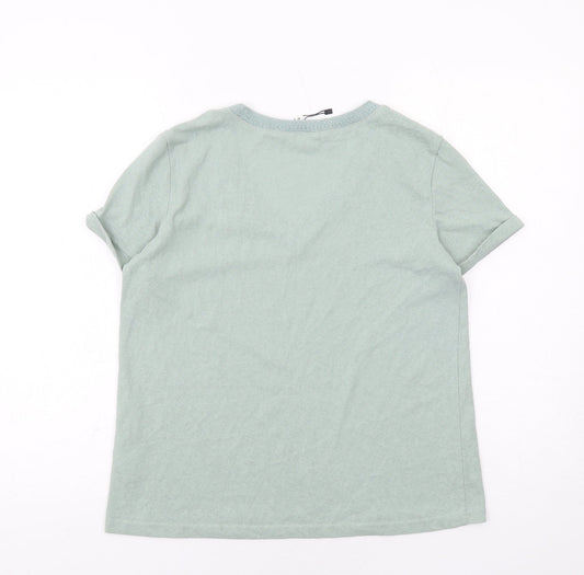 Womens UK Size M Grace & Mila Green Basic T-Shirt