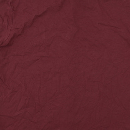 ASOS Mens Red Cotton Button-Up Size M Collared Button