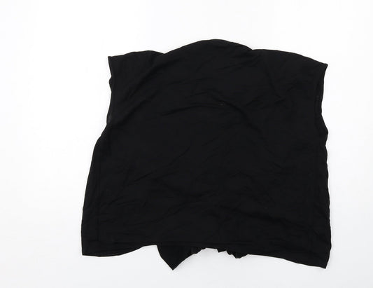 Zara Womens Black Viscose Basic Blouse Size M V-Neck