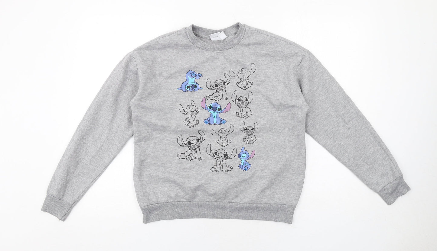 Womens UK Size 2XS Disney Grey Pullover Sweatshirt