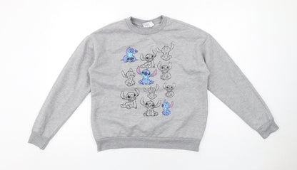 Womens UK Size 2XS Disney Grey Pullover Sweatshirt