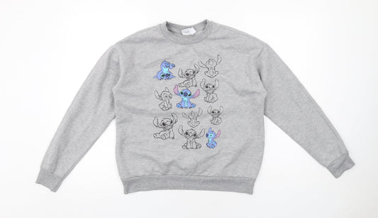 Womens UK Size 2XS Disney Grey Pullover Sweatshirt
