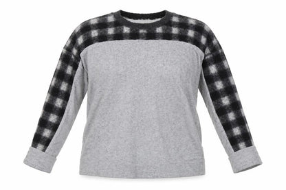 Madewell Womens Grey Check Cotton Full Zip Sweatshirt Size S Pullover