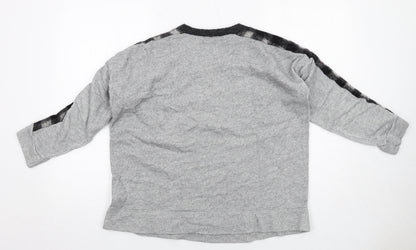 Madewell Womens Grey Check Cotton Full Zip Sweatshirt Size S Pullover