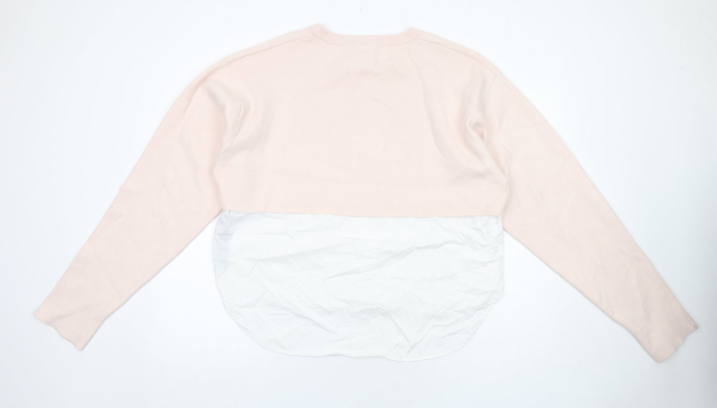 Womens UK Size S Zara Pink Pullover Jumper