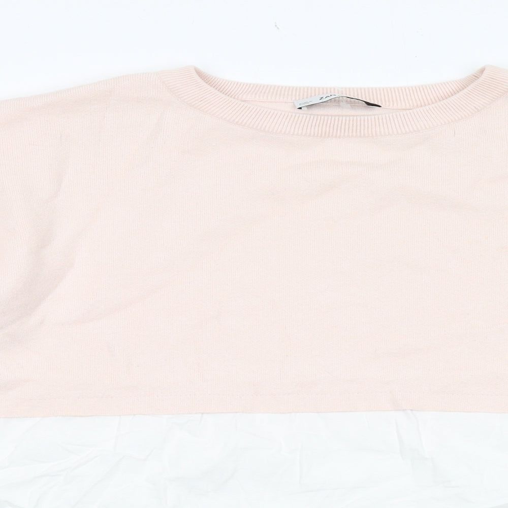 Womens UK Size S Zara Pink Pullover Jumper