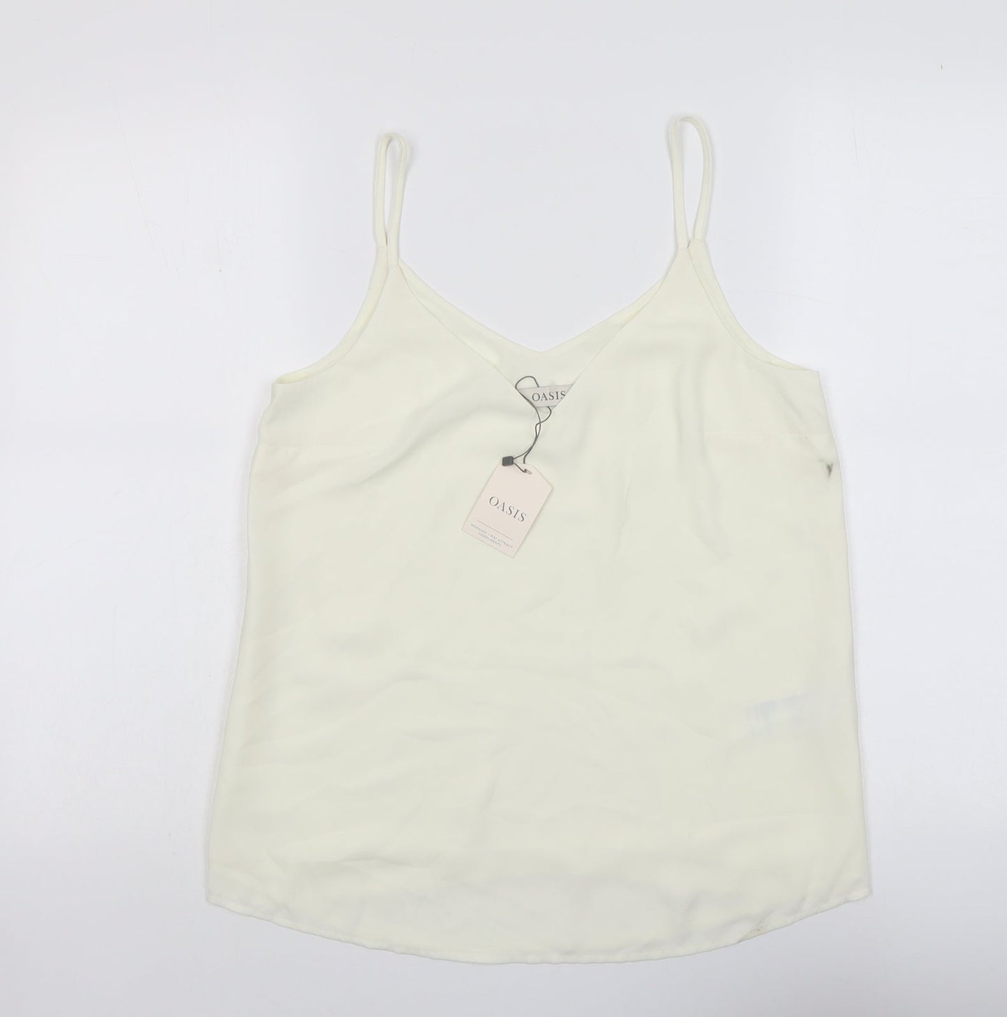 Womens UK Size 10 Oasis Ivory Basic Tank