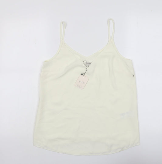 Womens UK Size 10 Oasis Ivory Basic Tank