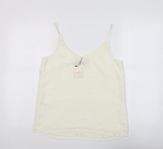 Womens UK Size 10 Oasis Ivory Basic Tank