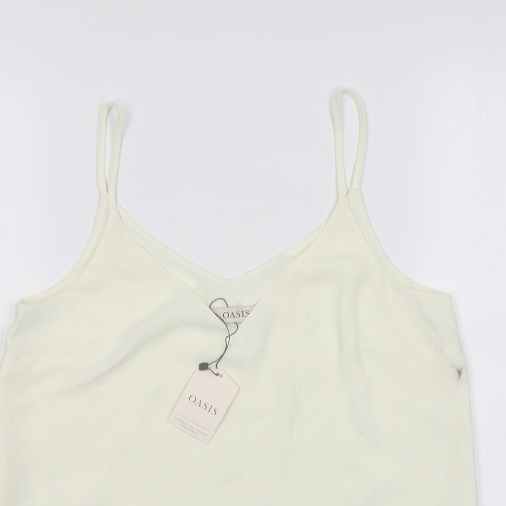 Womens UK Size 10 Oasis Ivory Basic Tank