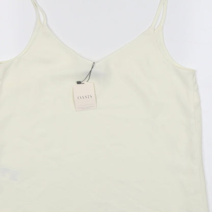 Womens UK Size 10 Oasis Ivory Basic Tank