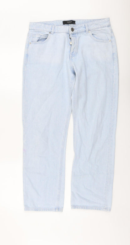 Womens UK Size 10 RESERVED Regular Fit Straight Blue Jeans