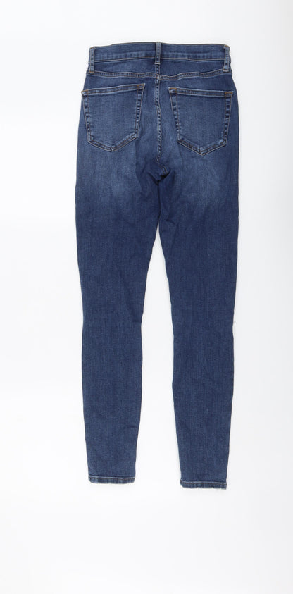 Topshop Womens Blue Cotton Skinny Jeans Size 26 in L27 in Regular Button