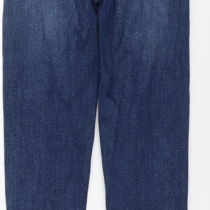Topshop Womens Blue Cotton Skinny Jeans Size 26 in L27 in Regular Button