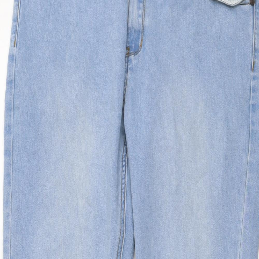 Boohoo Womens Blue Cotton Skinny Jeans Size 32 in L31 in Regular Button