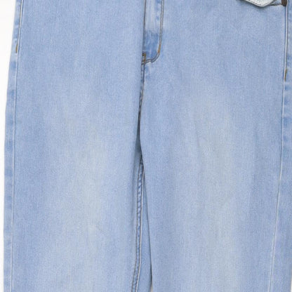 Boohoo Womens Blue Cotton Skinny Jeans Size 32 in L31 in Regular Button
