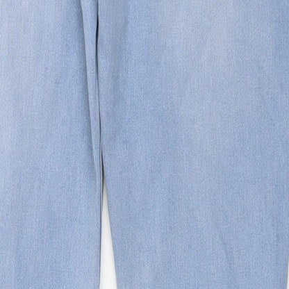 Boohoo Womens Blue Cotton Skinny Jeans Size 32 in L31 in Regular Button
