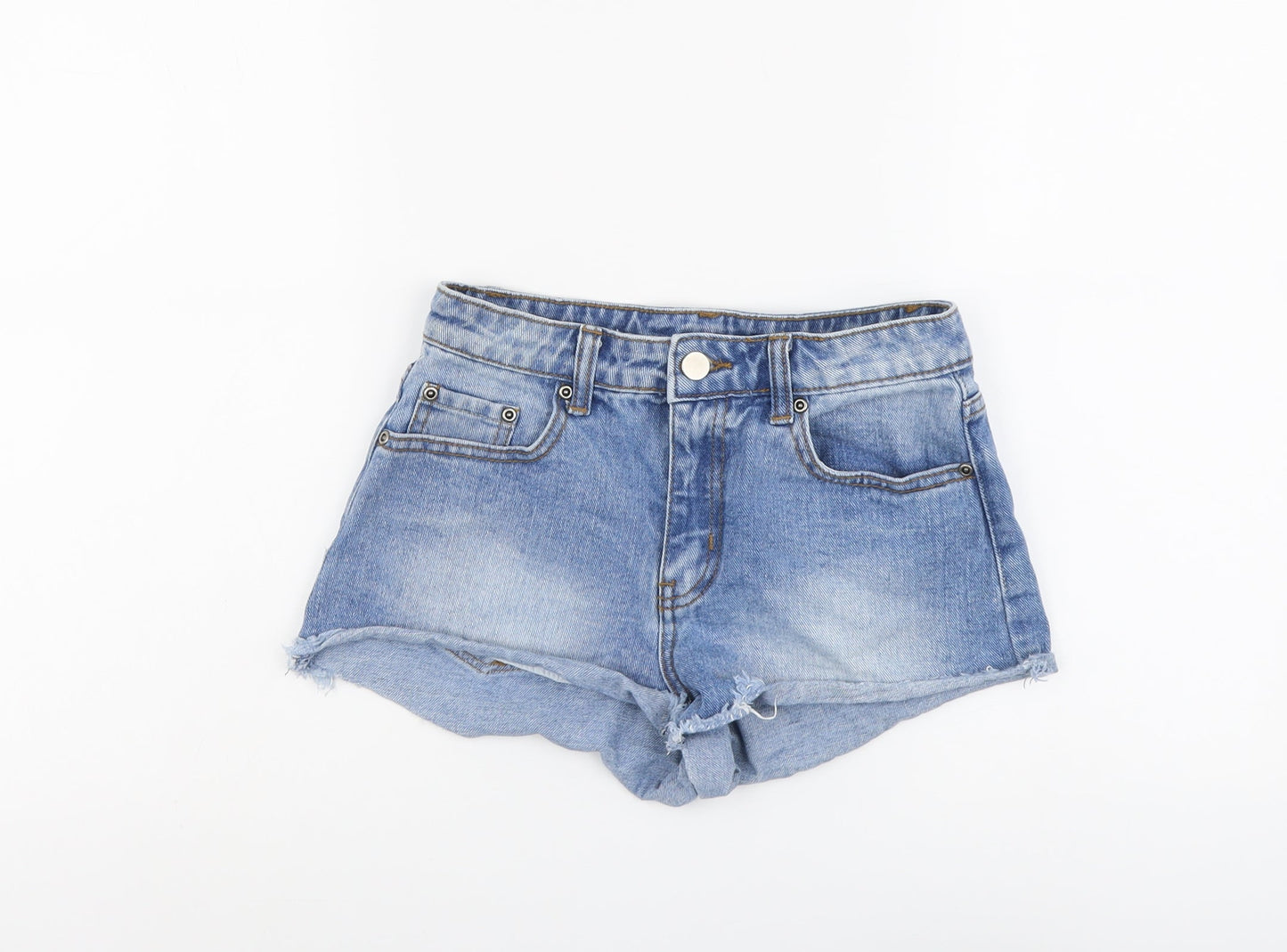 FOREVER 21 Womens Blue Cotton Cut-Off Shorts Size 24 in L3 in Regular Button