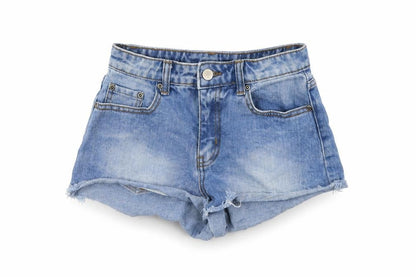 FOREVER 21 Womens Blue Cotton Cut-Off Shorts Size 24 in L3 in Regular Button