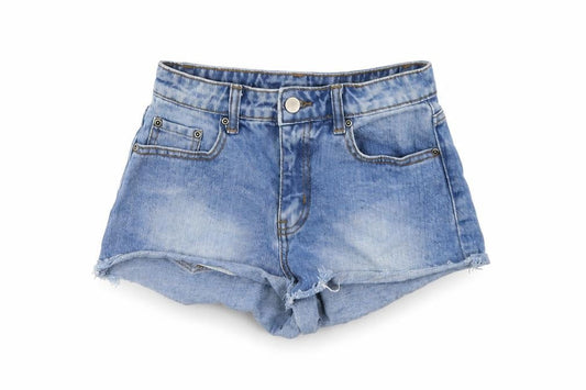 FOREVER 21 Womens Blue Cotton Cut-Off Shorts Size 24 in L3 in Regular Button