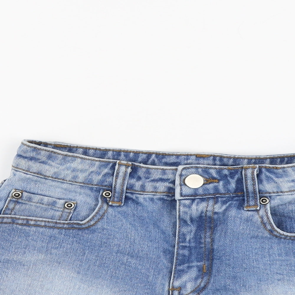 FOREVER 21 Womens Blue Cotton Cut-Off Shorts Size 24 in L3 in Regular Button