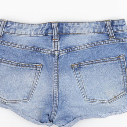 FOREVER 21 Womens Blue Cotton Cut-Off Shorts Size 24 in L3 in Regular Button