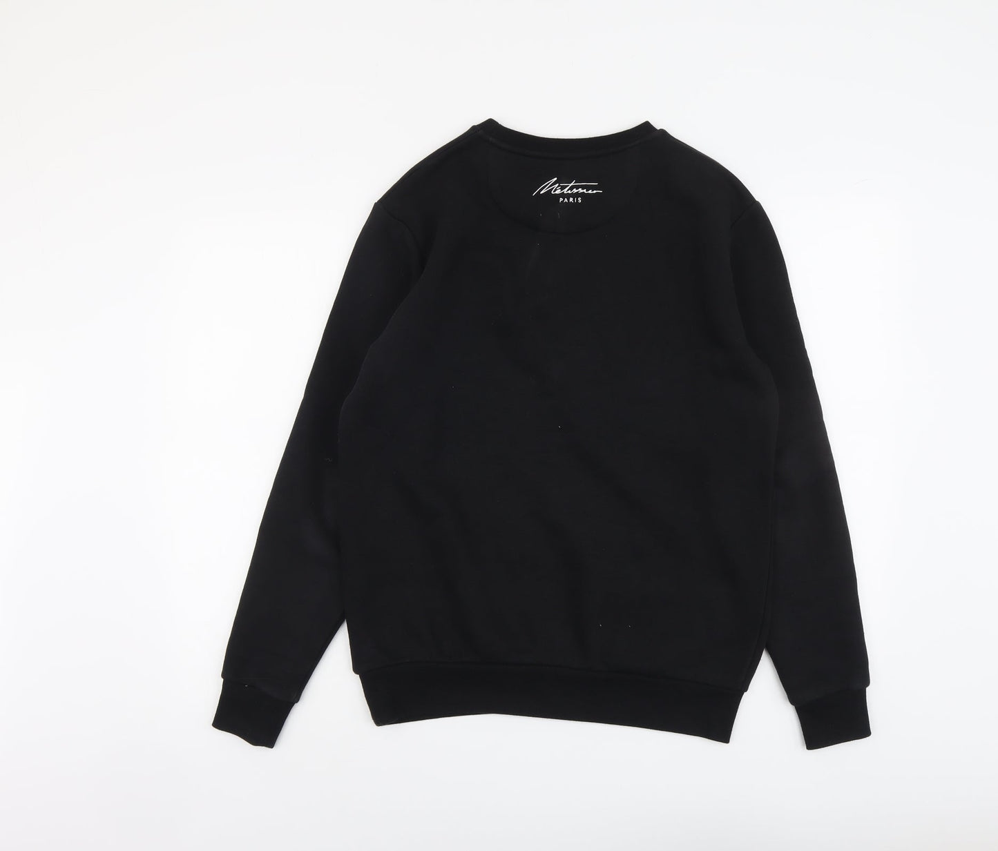 Metissier Paris Mens Black Cotton Pullover Sweatshirt Size XS