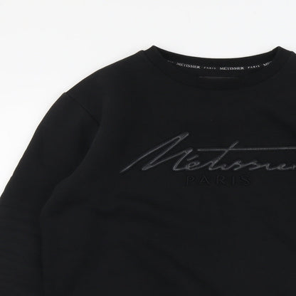 Metissier Paris Mens Black Cotton Pullover Sweatshirt Size XS